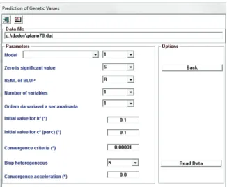 Figure 6. Access screen for establishing of parameter in Selegen  aplicative 