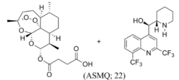 Figure 7 - Structure of drugs used in ASMQ combination 22.