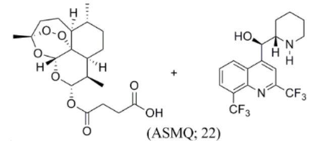 Figure 7 - Structure of drugs used in ASMQ combination 22.