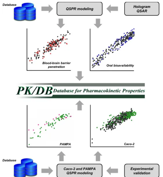 Figure 5 - Quantitative structure-property relationship (QSPR) modeling and the construction of the  Database for Pharmacokinetic Properties (PK/DB).
