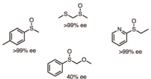 Figure 19 - Substrates used by Hanlon et al. (1998) for  deoxygenation with dimethyl sulfoxide reductase.