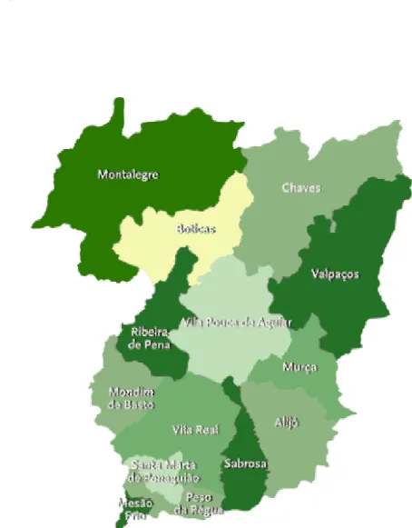 Figura 7 – Mapa do distrito de Vila Real 