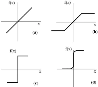 Figura 5.3. Algumas Funções de Ativação utilizadas em redes neurais artificiais (Braga; 