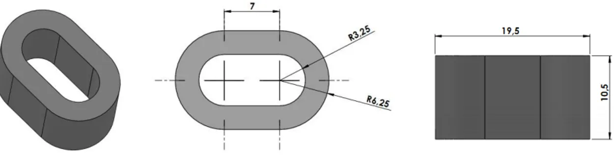 Figura 5.4  –  Modelo do implante simplificado a ser avaliado através do modelo matemático  de degradação
