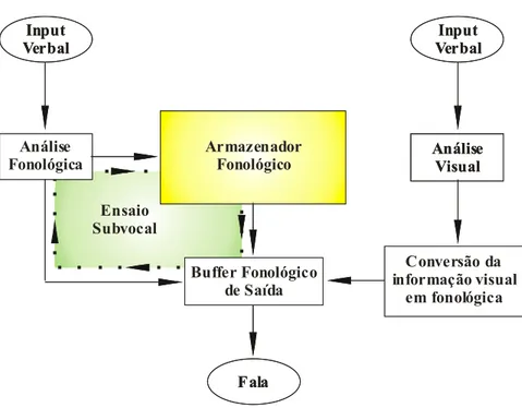 Figura 3: Representação do modelo funcional do laço fonológico. 
