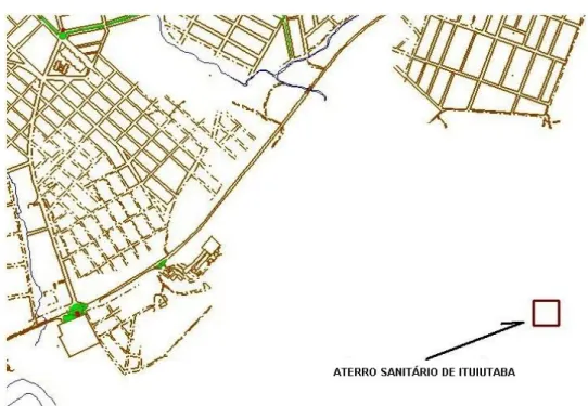 Figura 26. Mapa da localização do Aterro Sanitário de Ituiutaba (MG). 
