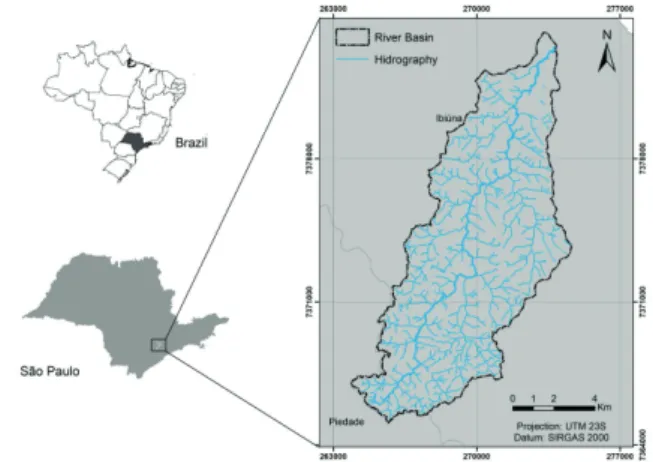 FIGURE 1 Location of the Una river basin, Ibiúna, São  Paulo - Brazil.