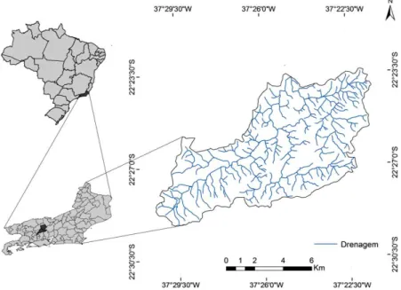 FIGURA 1: Localização geográfica da bacia hidrográfica do Rio Ubá - RJ. 
