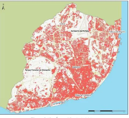 Figura 3.13 – Área edificada de Lisboa 
