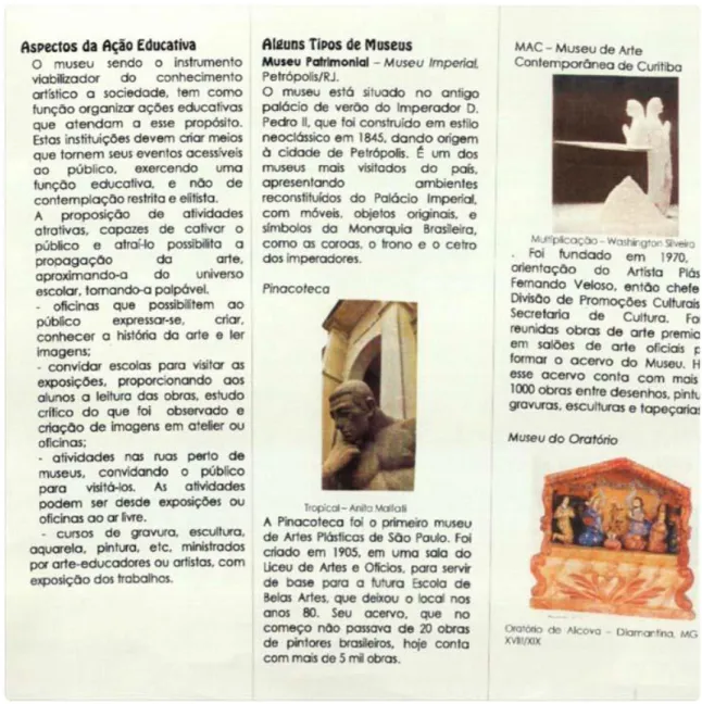 Figura 6 – Detalhe do material de divulgação sobre o MUnA: Arte, Cultura e Educação  nos Museus, 2004 