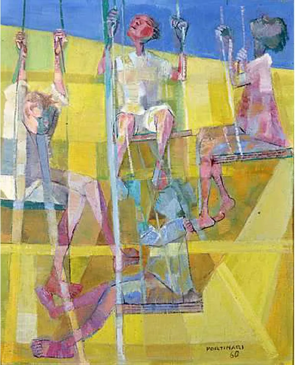 Figura 2: Meninos no balanço - 1960 (Portinari)  – Óleo sobre tela – 61 x 49 cm.  
