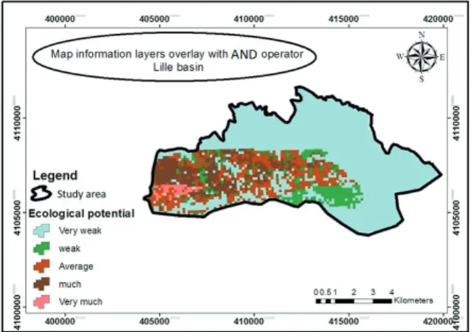Figure 3 - Overlay map of the information layers using AND  operator.