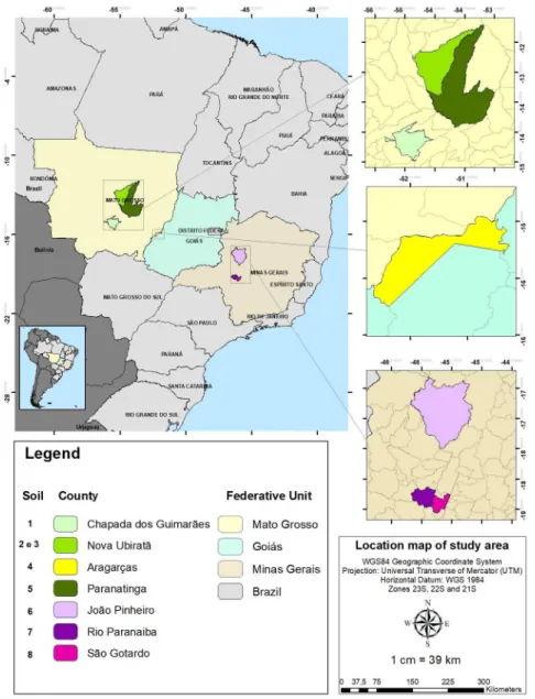 Figure 1: Location map of study areas (states and counties).