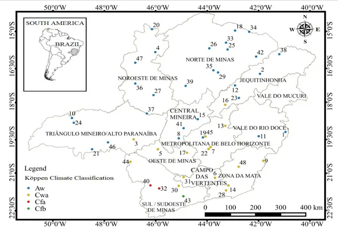 FIGURE 1. Location of the weather stations used in the present study. 