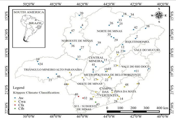 FIGURE 1. Location of the weather stations used in the present study. 