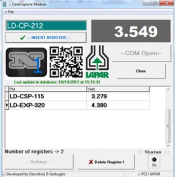 Figure 3.  Main screen of module DataCapture.
