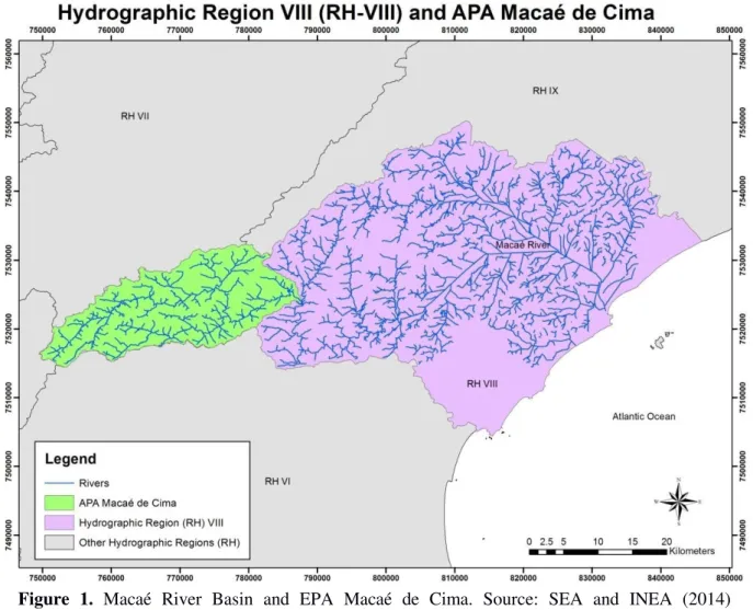 Figure  1.  Macaé  River  Basin  and  EPA  Macaé  de  Cima.  Source:  SEA  and  INEA  (2014)                      (adapted by the authors)