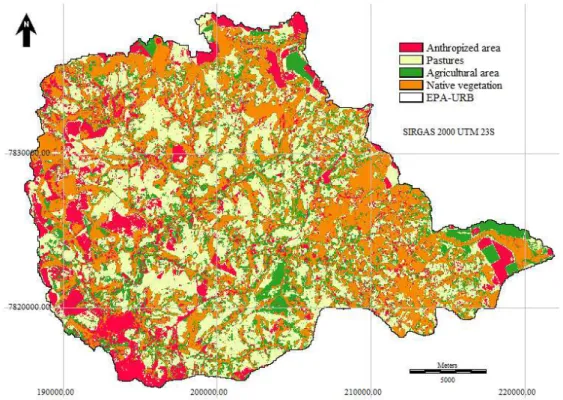 Figure  2.  Land  cover  map  of  the  EPA-URB,  prepared  based  on  the  images  supervised classification procedure