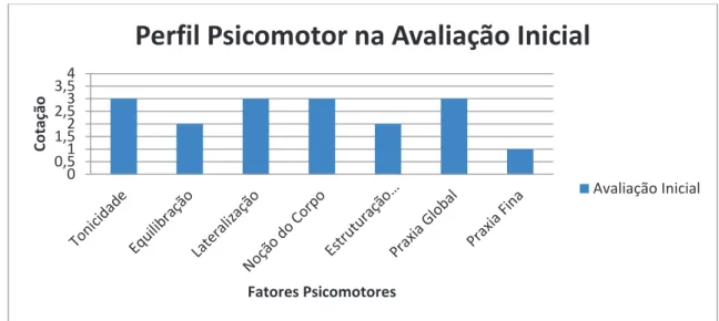 Gráfico 1 - Perfil Psicomotor na Avaliação inicial 