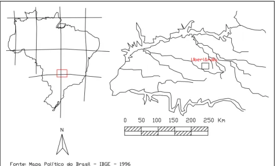 Figura 1. Localização geográfica da cidade de Uberlândia (MG). 