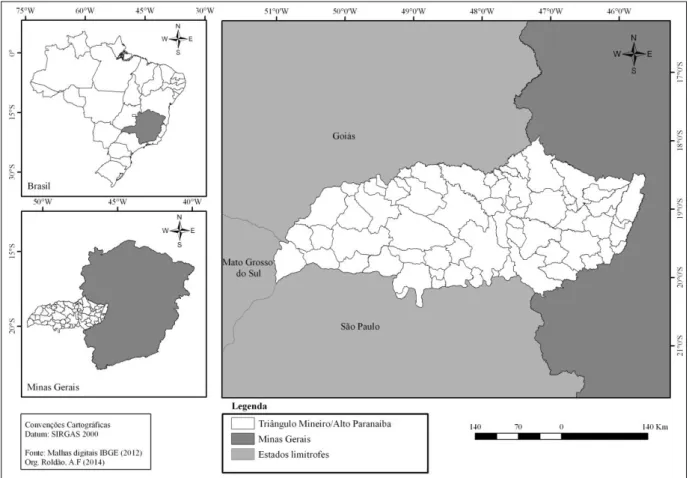 Figura 3 – Mapa de localização da mesorregião do Triângulo Mineiro/Alto Paranaíba – MG