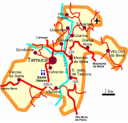 Figura nº 1 – Mapa do Concelho de Tarouca 