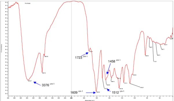 Figura  29:  Espectro  na  região  do  infravermelho  do  extrato  liofilizado  de  Arrabidaea  chica  (Humb