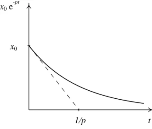 Figura 3.1: Decaimento exponencial de uma substˆancia radioativa.