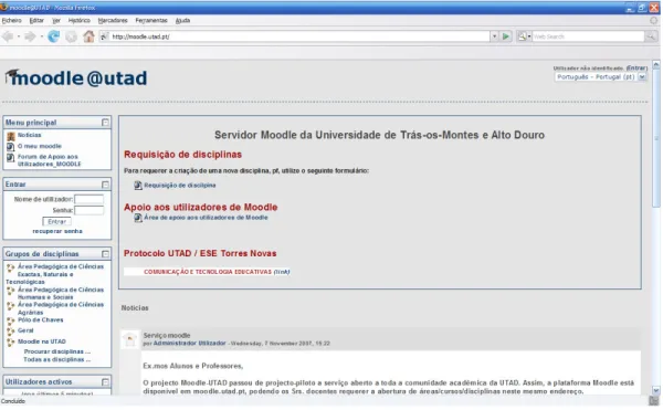 Figura 14 - Moodle da UTAD 