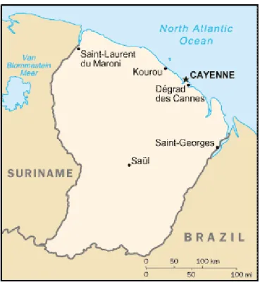 Figura 2: Mapa da Guiana Francesa  Fonte: INSEE, 2006 