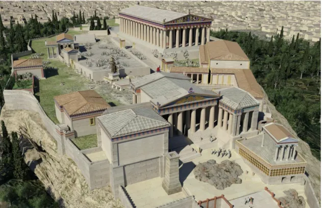 Figure 1.7: Graphic reconstruction of the ancient Acropolis in Athens developed by Altair4 Multimedia