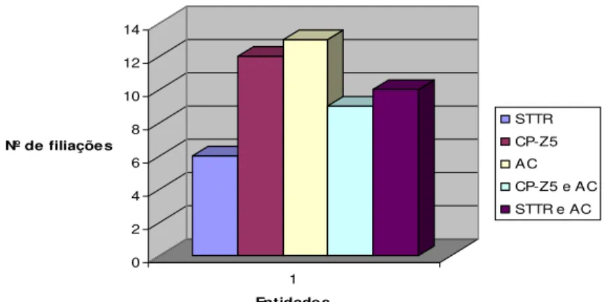 Gráfico 1: Índice de filiação em organizações representativas e/ou associativas em  Curuçá 