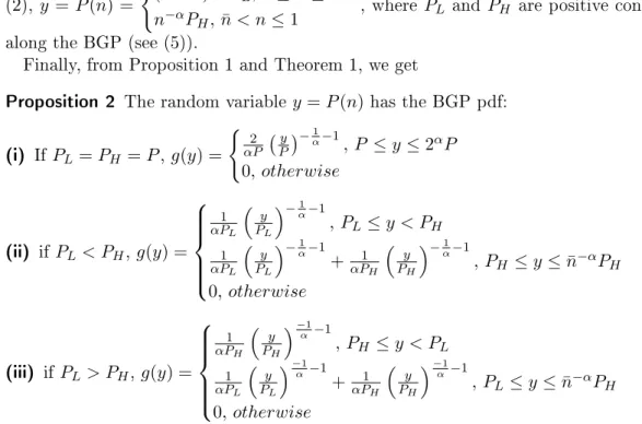 Figure 1: Probability density function for  = 1 (left) and  6= 1 (right)