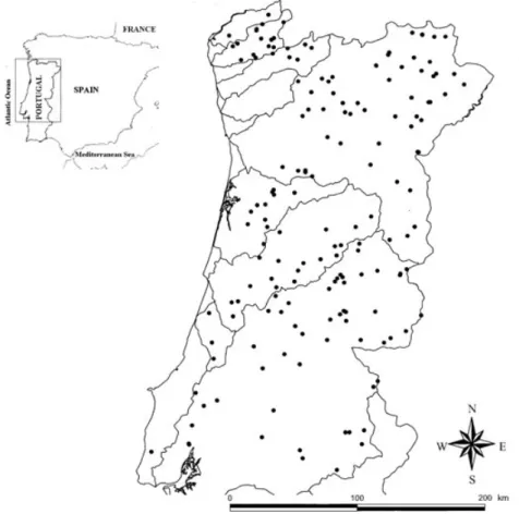 Fig. 1. Map of the study area and location of sampling sites in the different river  bas-ins.