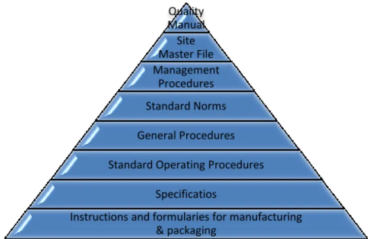 Figure 2: Documentation hierarchy of Bluepharma´s Quality System (Source Bluepharma) 