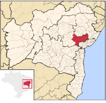 Figura 4.1:Microrregião de Feira de Santana dentro do Estado da Bahia.