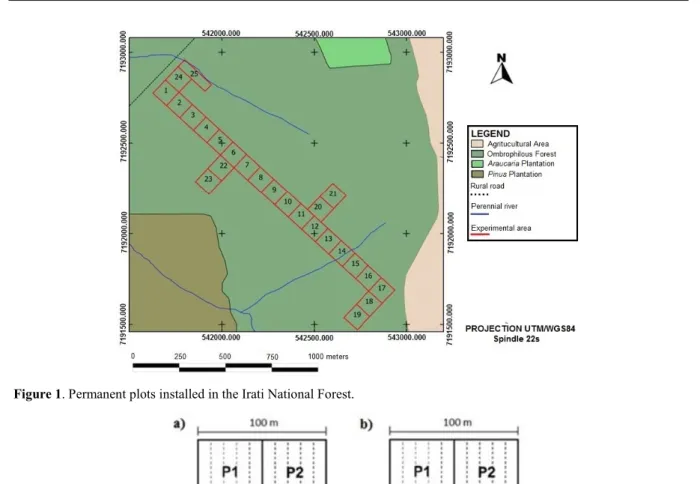 Figure 1. Permanent plots installed in the Irati National Forest.