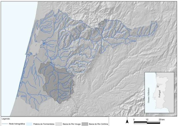 Figura 3.2 - Localização da bacia do rio Cértima no território português (Fonte: CLC, 2006).