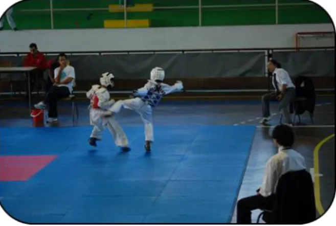Figura 4  - Competição de Taekwondo com jovens atletas 