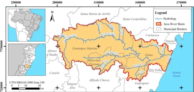 Figure 1. Location of the Jucu River Basin. 