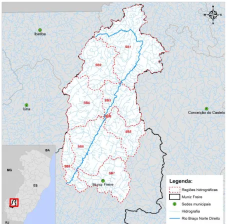 Figure 2. Braço Norte Esquerdo River basin subdivision. 
