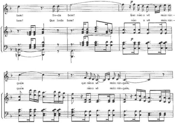 Figura 7 – Extracto da partitura de “A Estrela” de Vianna da Motta (salto de oitava de  zona aguda, para zona grave)