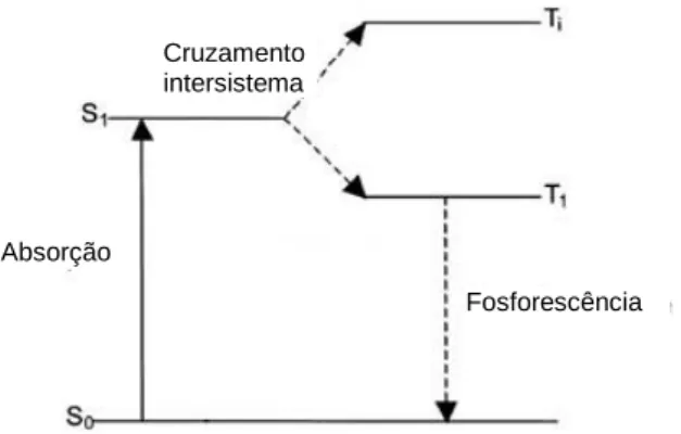 Figura 21- Diagrama de Jablonski simplificado que ilustra o processo de fosforescência