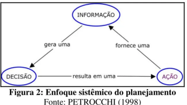 Figura 2: Enfoque sistêmico do planejamento  Fonte: PETROCCHI (1998) 