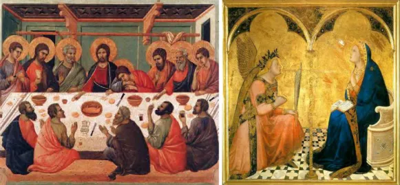 Figura 6 – Esquerda: A Santa Ceia, Duccio di Buoninsegna, 1308-11, http://www.wga.hu;