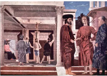 Figura 10 - Piero della Francesca, Flagellation of Christ, c. 1460, http://www.dartmouth.edu/~matc/math5.geometry/unit13/unit13.html