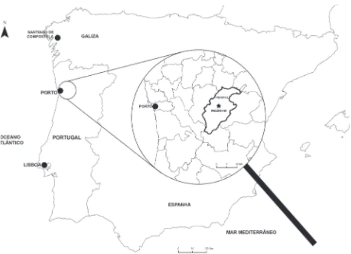 Fig. 1 - Castro de Monte Mozinho (Oldrões/galegos, Penafiel) (MMPNF: Fot. Penaguião &amp; Burnay, 1998)