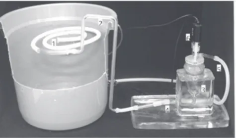 Figure 1: Soil solution extraction system coupled to an electrometric cell for determination of redox potential and pH.