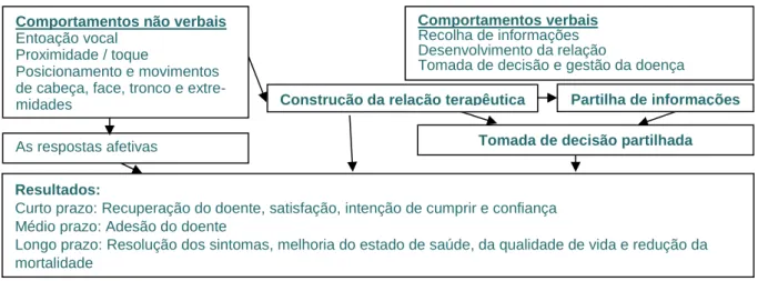 Figura 1.1- Domínios de comunicação na relação médico-doente (Cole &amp; Bird, 2013)     