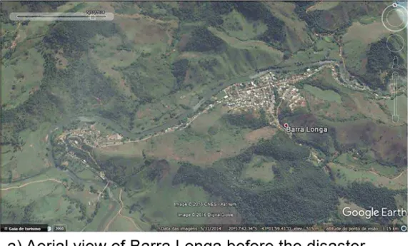 Figure 1. aerial view of Barra longa district before and after the disaster